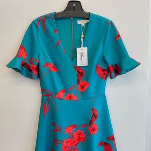 Ted Baker London Chynaa Fantasia V-Neck Skater Dress